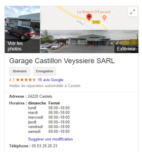 GARAGE CASTILLON VEYSSIERE